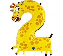 Folinis balionas-skaičius "2 - Žirafa" (102 cm)