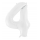 Folinis balionas-skaičius "4", baltas (86 cm)