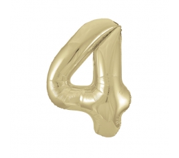 Folinis balionas-skaičius "4", šampaninis (86 cm)