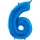 Folinis balionas-skaičius "6", mėlynas (66 cm)