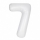 Folinis balionas-skaičius "7", baltas  (86.3 cm)