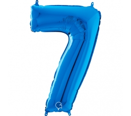 Folinis balionas-skaičius "7", mėlynas (66 cm)