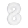 Folinis balionas-skaičius "8", baltas  (86.3 cm)