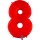 Folinis balionas-skaičius "8", raudonas  (102 cm)