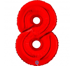 Folinis balionas-skaičius "8", raudonas (66 cm)