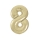 Folinis balionas-skaičius "8", šampaninis (86 cm)