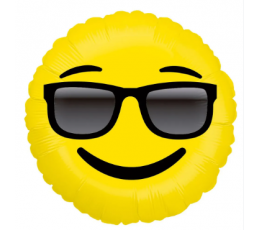Folinis balionas "Šypseniukas su akiniais" (45 cm)