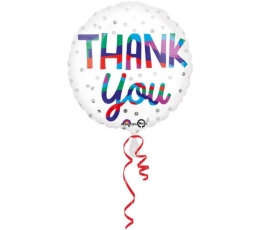 Folinis balionas "Thank You Silver Dot" (43 cm)