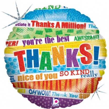 Folinis balionas "Thanks!" (46 cm)