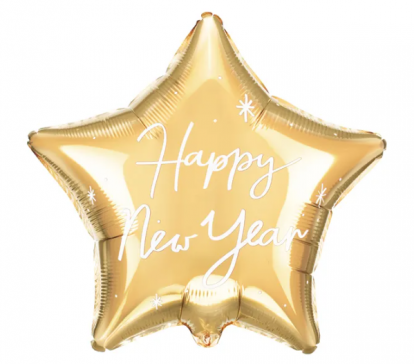 Folinis balionas-žvaigždė "Happy New Year" (47x50 cm)