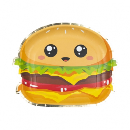 Forminės lėkštutės "Junk food" (8 vnt./23 cm) 