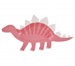 Forminės lėkštutės "Rožiniai dinozaurai" (8 vnt./30x16 cm)