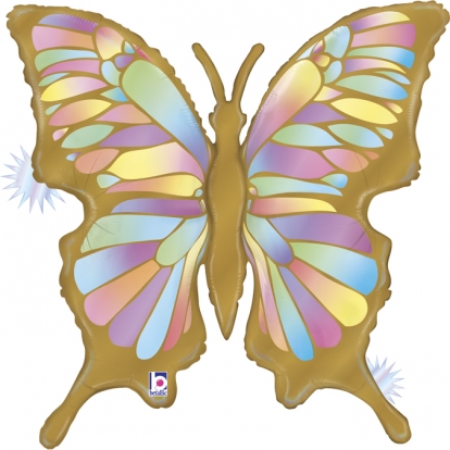 Forminis balionas "Auksinis drugelis", matinis (84 cm)