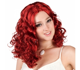 Garbanotų plaukų perukas, raudonas