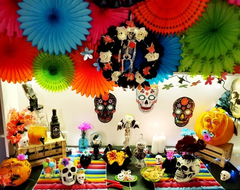 Helovinas dia de los muertos stiliumi