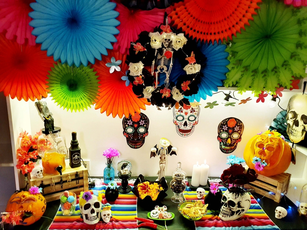 Helovinas dia de los muertos stiliumi