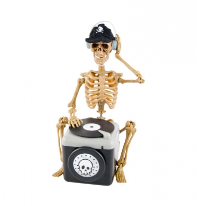 Interaktyvi dekoracija  "Skeletas DJ" (25x13 cm)