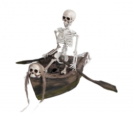 Interaktyvi dekoracija "Skeletas valtyje" (37X17 cm)