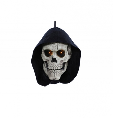 Interaktyvi kabanti dekoracija "Skeleto galva" (40 cm)