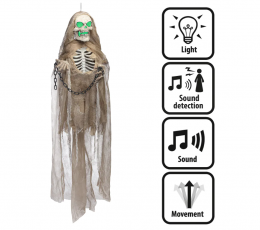 Intereaktyvi dekoracija "Žaliaakis skeletas" (183cm) 2
