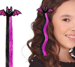 Įsegama plaukų sruoga "Violetinis šikšnosparnis" 1 Įsegama plaukų sruoga "Violetinis šikšnosparnis" 1