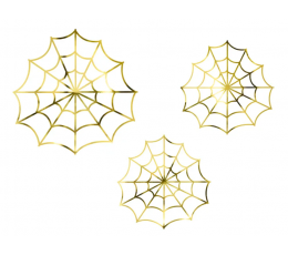 Kabančios dekoracijos "Auksiniai voratinkliai" (3 vnt.)