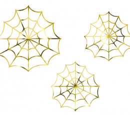 Kabančios dekoracijos "Auksiniai voratinkliai" (3 vnt.)