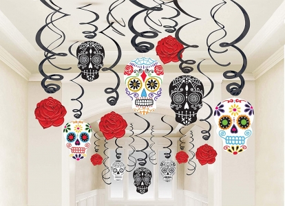 Kabančios dekoracijos "Day of the Dead" (30 vnt.)