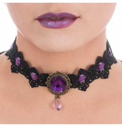 Kaklo vėrinys "Violetinis deimantas"