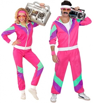Sportinis karnavalinis kostiumas "The 80's pink " (M)
