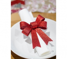 Kaspinai, raudoni blizgūs (3 vnt./10x12 cm) 1