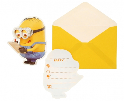 Kvietimai "Minions-Pimpačkiukai" (6 vnt.)