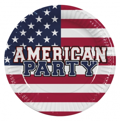 Lėkštutės "American party" (10 vnt./23 cm)
