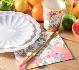 Lėkštutės-gėlės, baltos (8 vnt./18 cm) 1