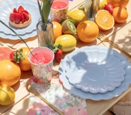 Lėkštutės-gėlės, melsvos (8 vnt./18 cm) 1 Lėkštutės-gėlės, melsvos (8 vnt./18 cm) 1