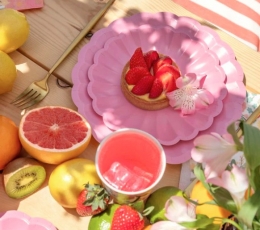 Lėkštutės-gėlės, rausvos (8 vnt./18 cm) 1