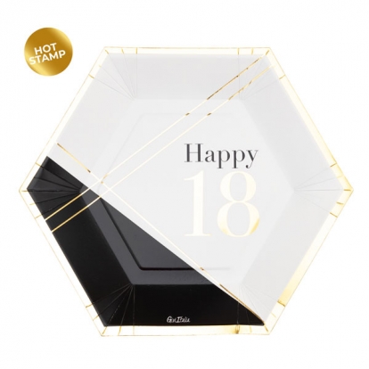 Lėkštutės "Happy 18" (8 vnt./27x23 cm)