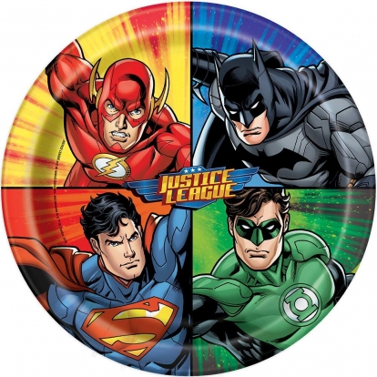 Lėkštutės "Justice League" (8 vnt./22 cm)