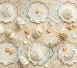 Lėkštutės, languotos su aukso krašteliu" (6 vnt./23 cm) 1