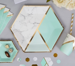 Lėkštutės "Mėtinis marmuras" (8 vnt./23 cm) 1