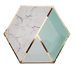 Lėkštutės "Mėtinis marmuras" (8 vnt./23 cm)