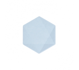 Lėkštutės, šešiakampės melsvos (6 vnt./15,8x13,7 cm)