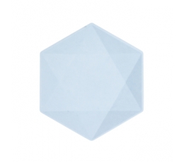 Lėkštutės, šešiakampės melsvos (6 vnt./20x18 cm)