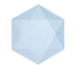 Lėkštutės, šešiakampės melsvos (6 vnt./26x22 cm)