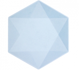 Lėkštutės, šešiakampės melsvos (6 vnt./26x22 cm)