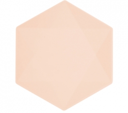 Lėkštutės, šešiakampės persikinės (6 vnt./26x22 cm)