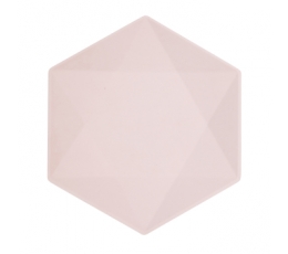 Lėkštutės, šešiakampės rausvos (6 vnt./26x22 cm)