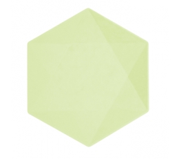 Lėkštutės, šešiakampės žalsvos (6 vnt./26x22 cm)