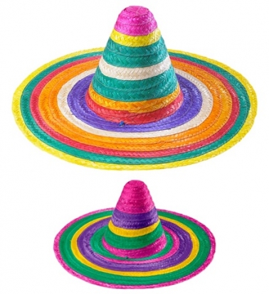 Meksikietiškas sombrero, įvairiaspalvis (50 cm)