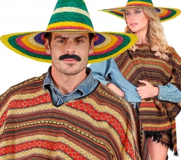 Meksikietiškas sombrero, įvairiaspalvis (50 cm) 1